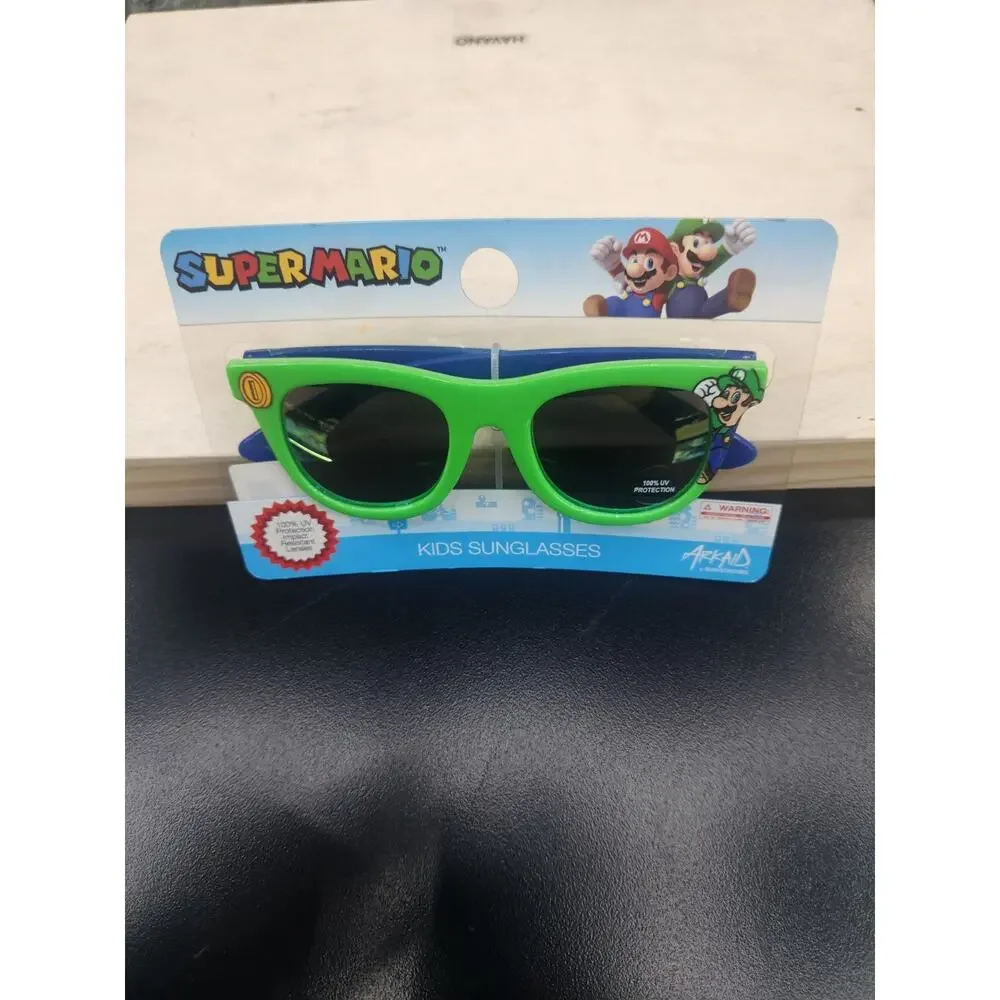 Nintendo Super Mario Luigi Kids Classic Sunglasses Green New 100% UV protection